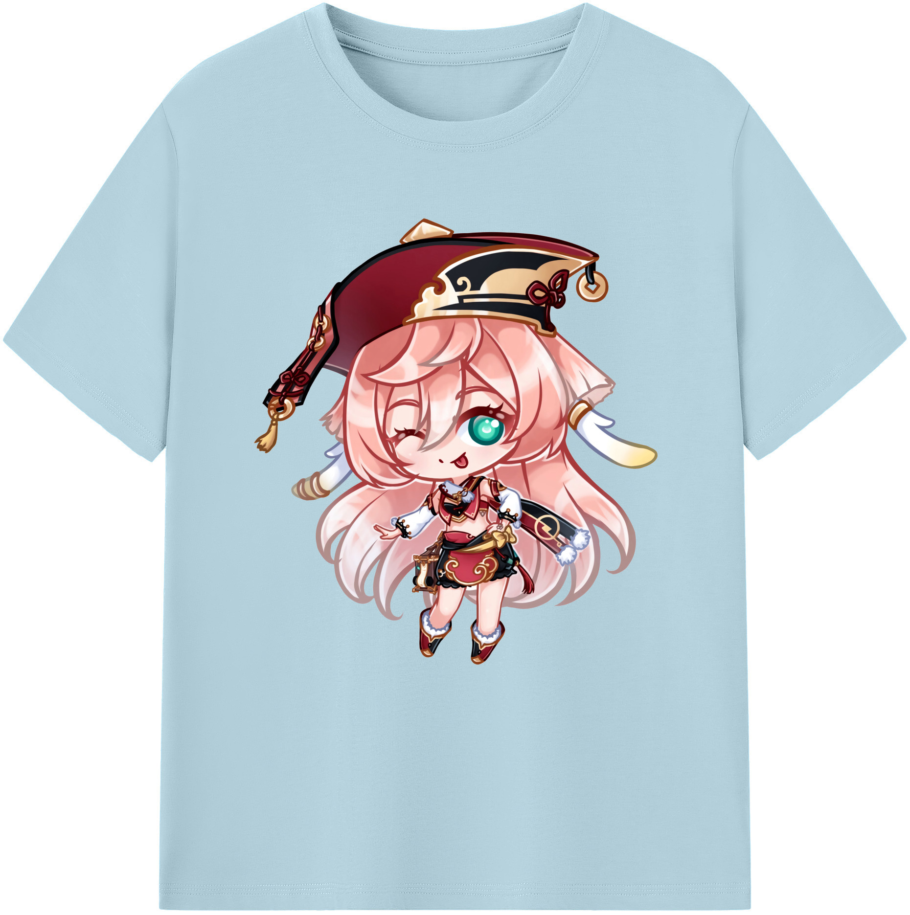 げんし神 ヤンフェイ genshin Yanfei 綿100％半袖Tシャツ（フロントプリント）